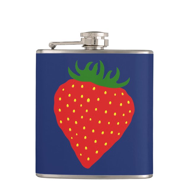 Simply Strawberry custom flask (Front)