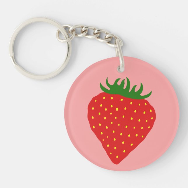 Simply Strawberry custom key chain (Front)