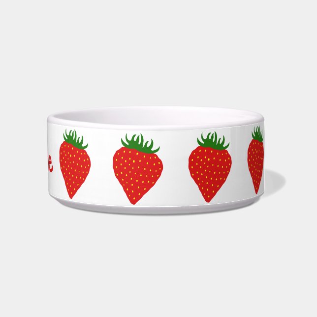 Simply Strawberry custom pet bowl (Right)
