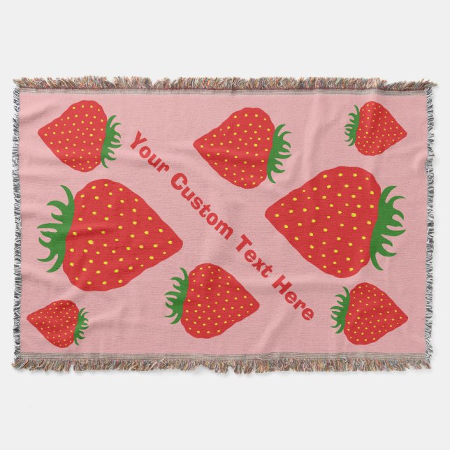 Simply Strawberry custom throw blanket (Front)