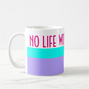 Simply Stripes light lilac turquoise + your ideas Coffee Mug