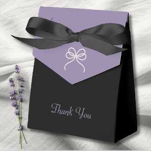 Simply Stunning Lavender and Black Bow Thank You Favor Box