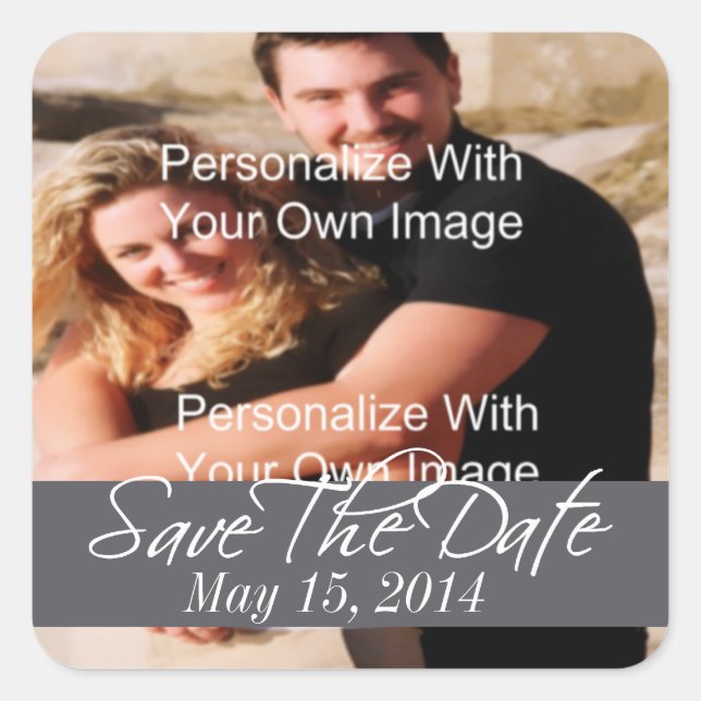 Simply Stunning Smokey Grey Save The Date Seals (Front)