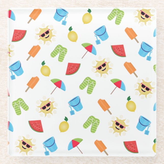 Simply Summer Glass Coaster (Front)