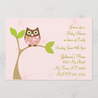 Simply Sweet Baby Owl Invitation