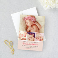 Simply Sweet Blush Baby Girl Photo Collage Birth