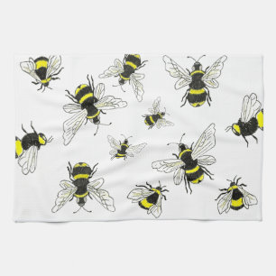 Simply Sweet: Classic White & Bumblebee Kitchen Towel