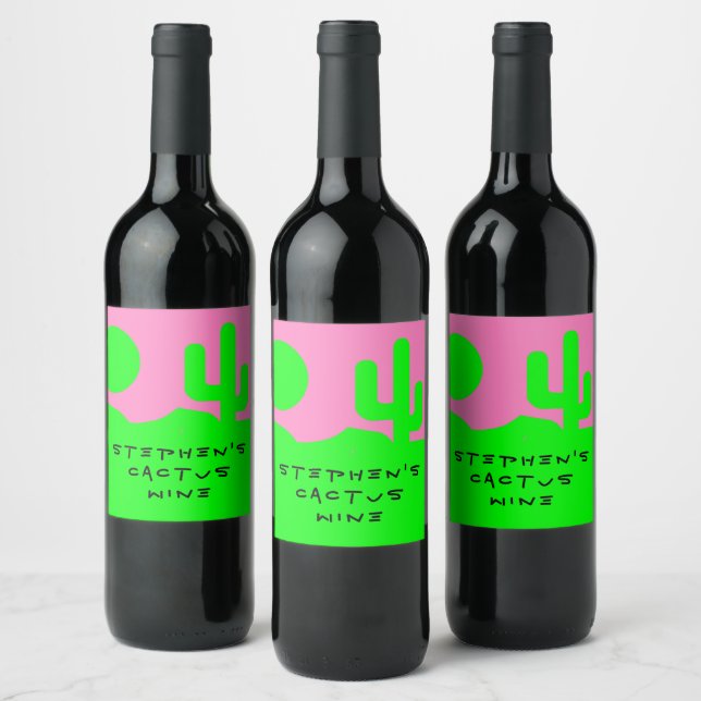 Simply Sweet Personalized Homemade Cactus Wine Label (Bottles)
