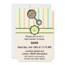 Simply Sweet Rattle Baby Shower Invitation