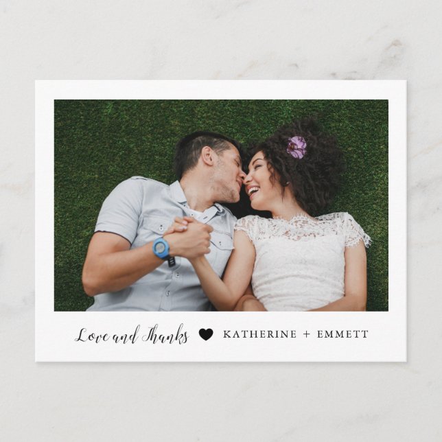 Simply Sweet Wedding Thank You Photo Postcard (Front)