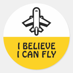 Simply Symbols - AIRPLANE / AIRCRAFT + your ideas Classic Round Sticker