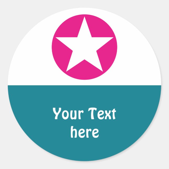 Simply Symbols - dot STAR + your ideas Classic Round Sticker (Front)
