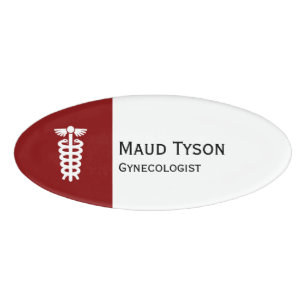 Simply Symbols - Rod of Asclepius + your ideas Name Tag