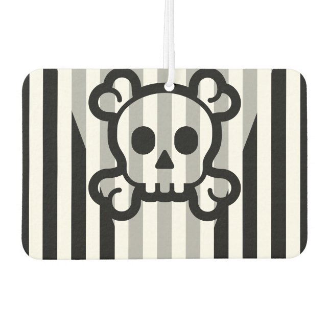 Simply Symbols - SKULL & BONES + your ideas Car Air Freshener (Front)