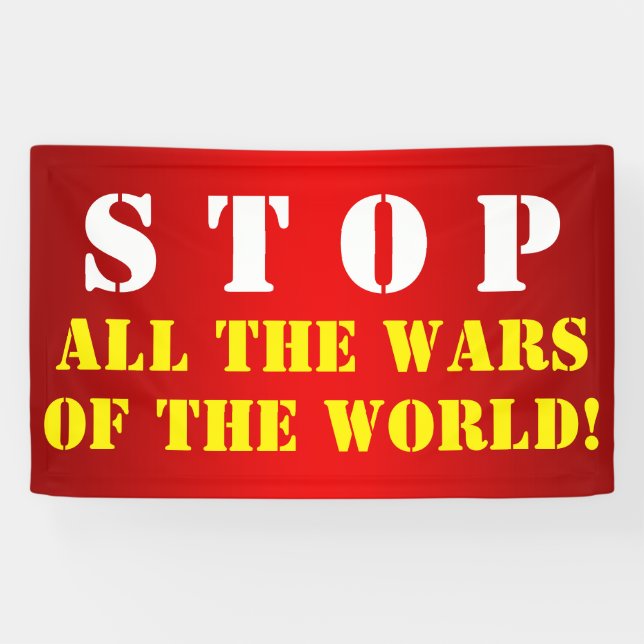 Simply text design "STOP ALL THE WARS" Banner (Horizontal)