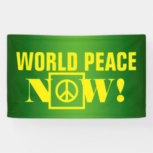 Simply text design "WORLD PEACE NOW" Banner