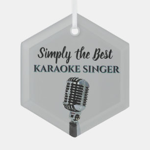 Simply the Best Karaoke Singer Glass Ornament