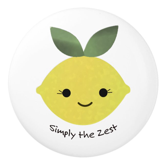 Simply the Zest Cute Kawaii Lemon Ceramic Knob (Front)