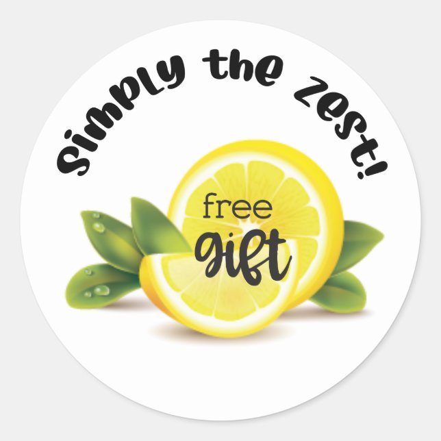 Simply the zest lemon free gift sticker (Front)