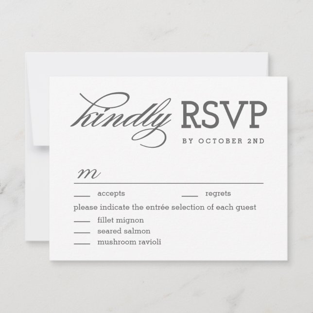 Simply Timeless EDITABLE COLOR RSVP Card (Front)