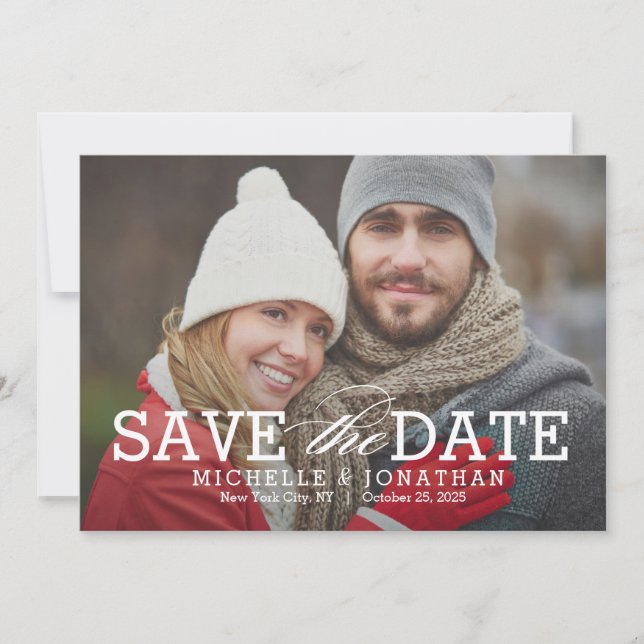 Simply Timeless EDITABLE COLOR Save The Date Card (Front)