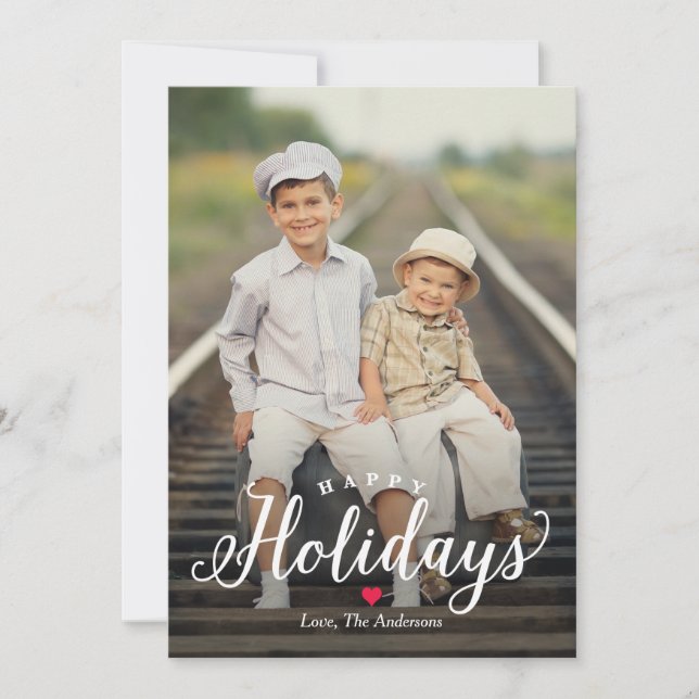 Simply Timeless HAPPY HOLIDAYS Holiday Photo Card (Front)