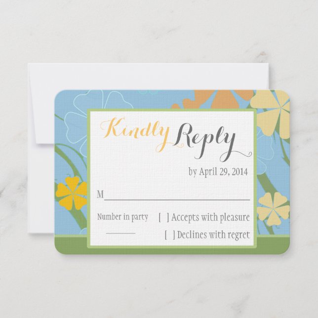 Simply Tropical Wedding RSVP card