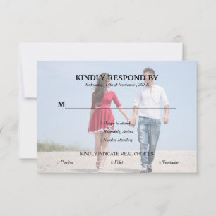 Simply Typography Photo Wedding RSVP Card