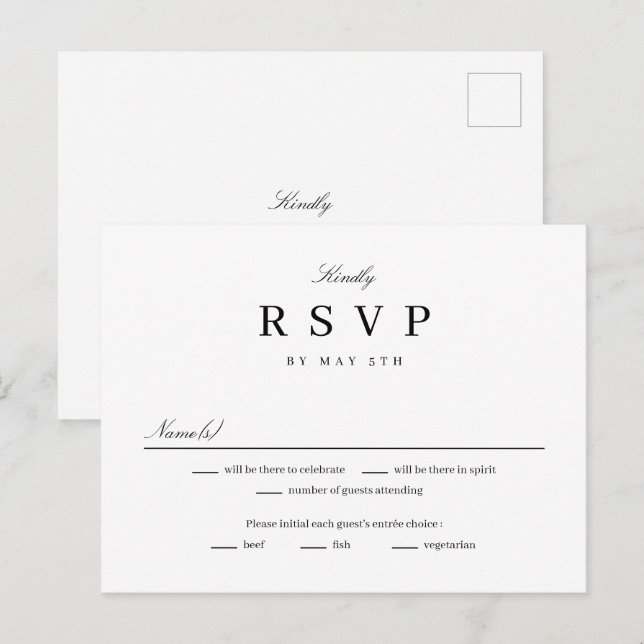 Simply United EDITABLE COLOR RSVP Reply Card (Front/Back)