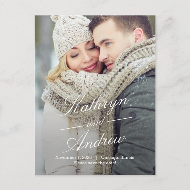 Simply Us EDITABLE COLOR Save The Date Postcard (Front)
