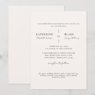 Simply Us Light Champagne Website Wedding II Invitation