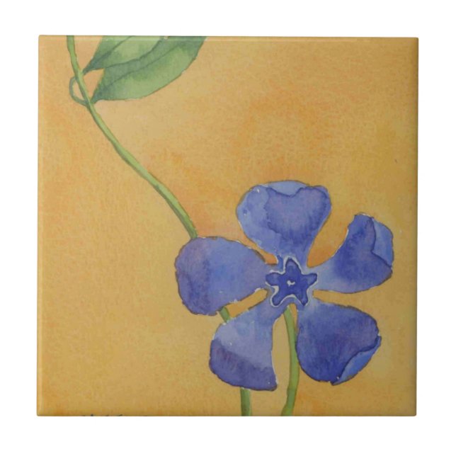 "Simply Vinca" Kitchen Garden Ceramic Tile (Front)