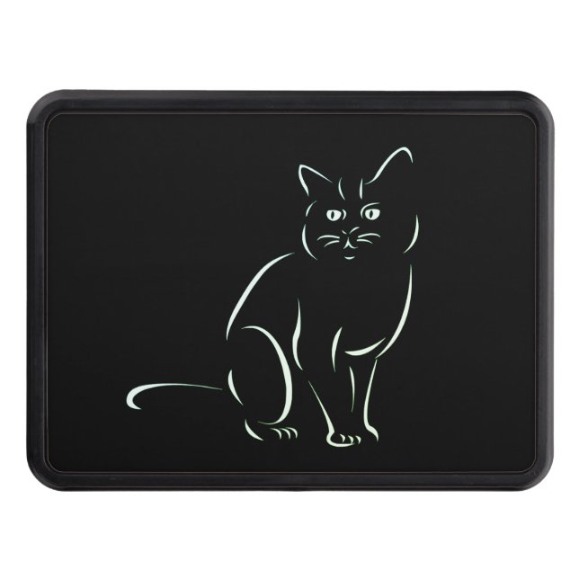 Simply White Kitty Cat Trailer Hitch Cover (Front)