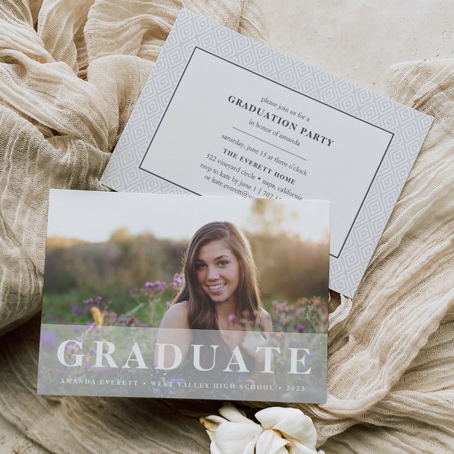 Simply White | Photo Graduation Party Invitation (Creator Uploaded)