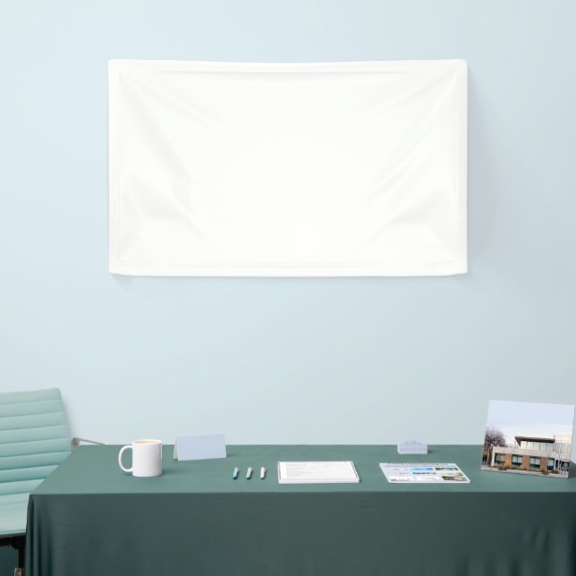 Simply White Solid Colour Personalize It Custom Banner (Tradeshow)