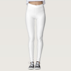 Simply White Solid Colour Personalize It Custom Leggings