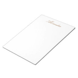 Simply White Solid Colour Personalize It Custom Notepad