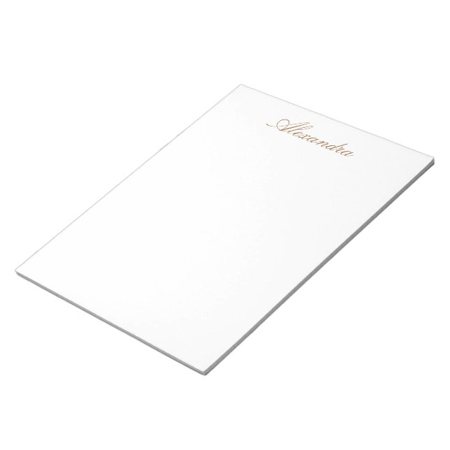 Simply White Solid Colour Personalize It Custom Notepad (Angled)