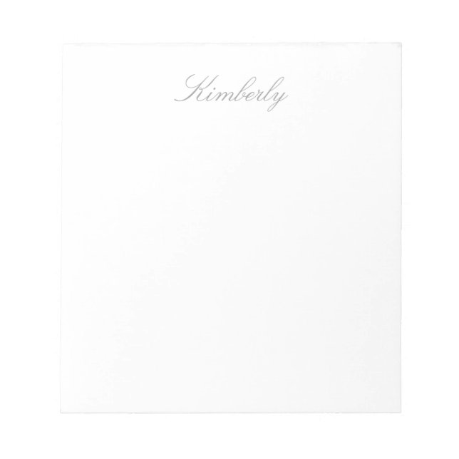 Simply White Solid Colour Personalize It Custom Notepad (Front)