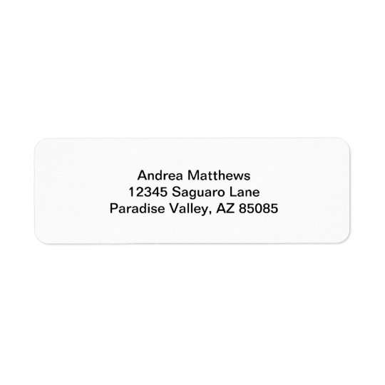 Simply White Solid Colour Personalize It Custom Return Address Label