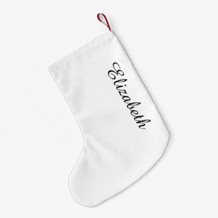 Simply White Solid Colour Personalize It Custom Small Christmas Stocking