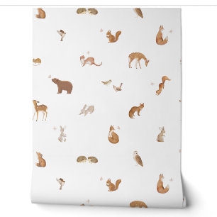 Simply Woodland Animals Rabbits Bunnies Bear Deer Wallpaper