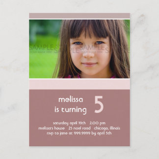 Simply You Rosy Brown • Birthday Party Invitation Postcard