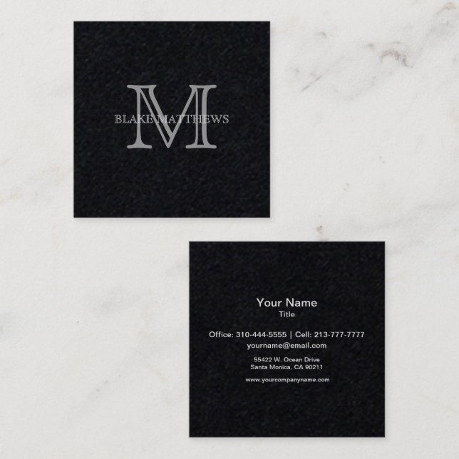 Simply Your Own Personalize It Monogram Square Business Card (Front/Back)