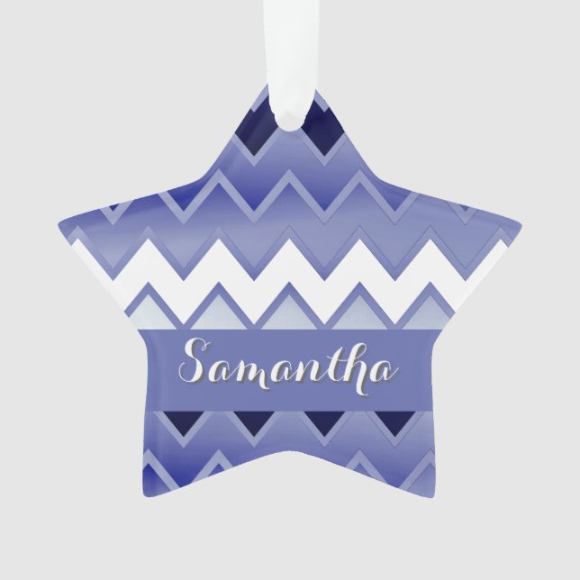 Simply ZigZag-navy Blue Ornament (Front)