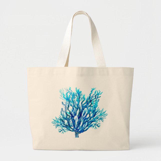 SimplyBlue Coral Large Tote Bag (Front)