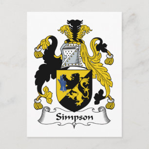 Simpson Family Crest Postcard