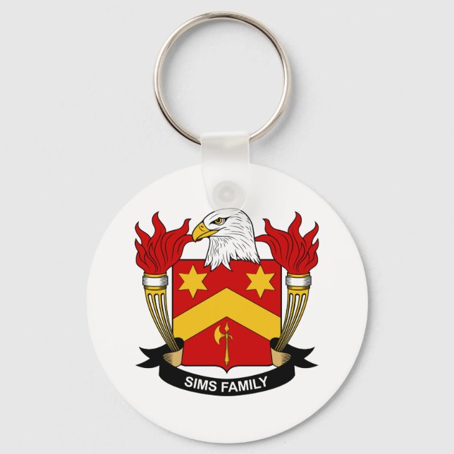 Sims Family Crest Keychain (Front)