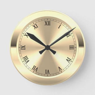 Simulated Brass Round Clock