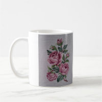 Simulated Embroidered Floral Coffee Mug